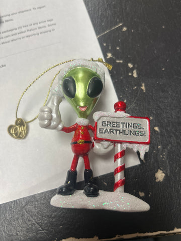 Greetings Earthlings ornaments