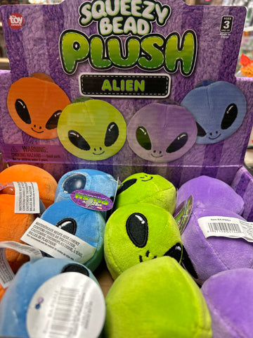 Squeezy bead, plush Alien head