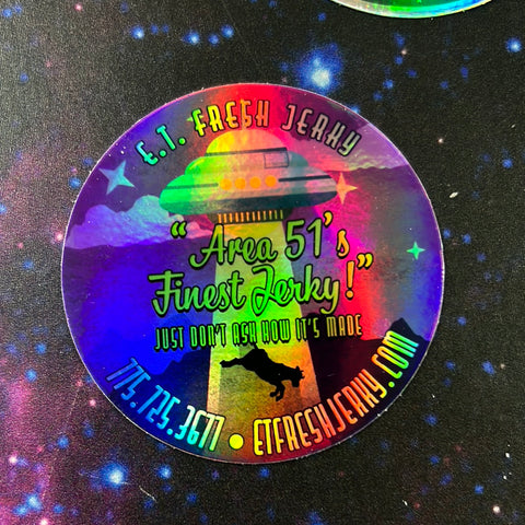 E.T. FRESH JERKY HOLOGRAPHIC STICKER